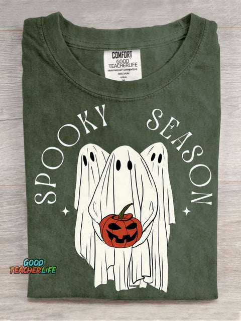 Halloween Ghost Spooky Season Decorative Pattern T-shirt