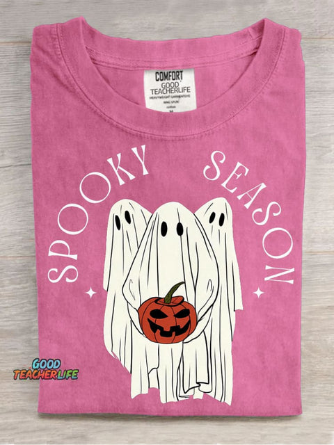 Halloween Ghost Spooky Season Decorative Pattern T-shirt