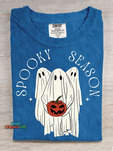 Halloween Ghost Spooky Season Decorative Pattern T-shirt