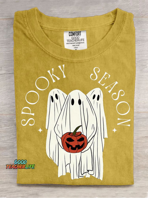 Halloween Ghost Spooky Season Decorative Pattern T-shirt