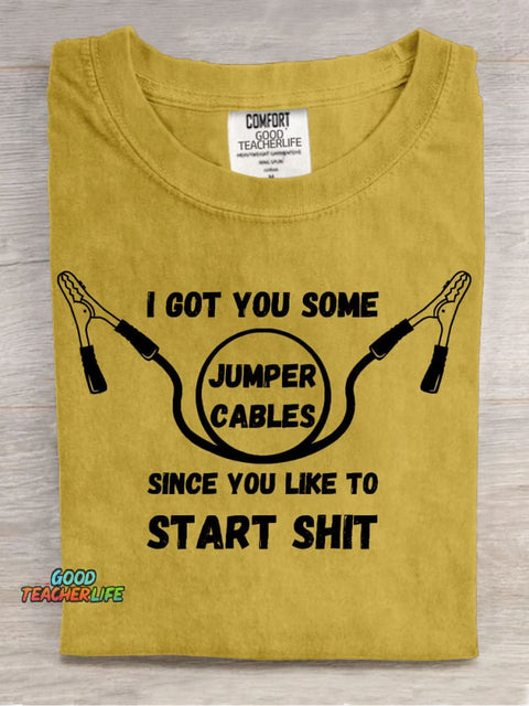 I Got You Some Jumper Cables Decorative Pattern T-shirt