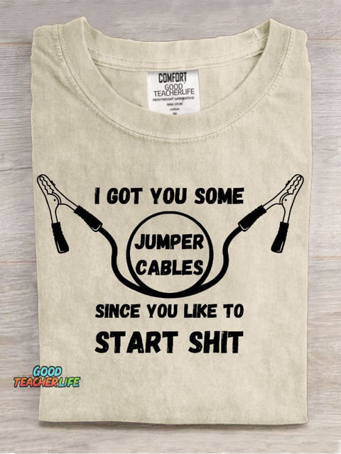 I Got You Some Jumper Cables Decorative Pattern T-shirt