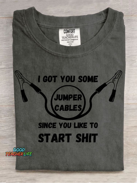 I Got You Some Jumper Cables Decorative Pattern T-shirt