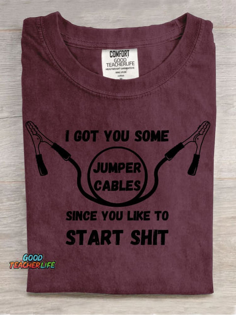 I Got You Some Jumper Cables Decorative Pattern T-shirt