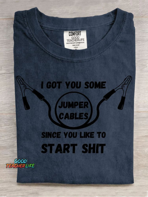 I Got You Some Jumper Cables Decorative Pattern T-shirt
