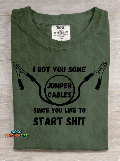 I Got You Some Jumper Cables Decorative Pattern T-shirt