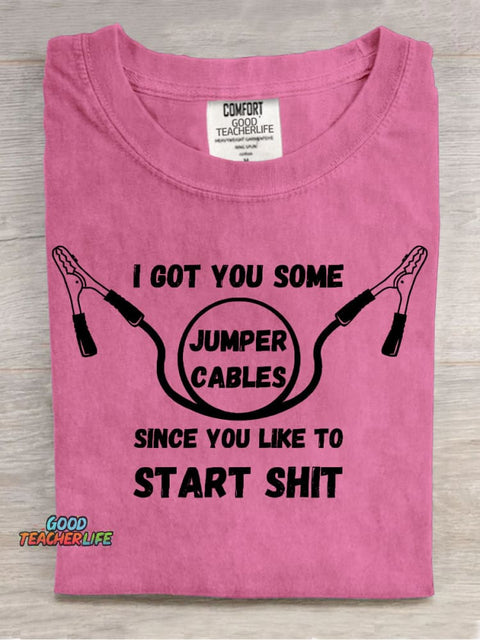 I Got You Some Jumper Cables Decorative Pattern T-shirt