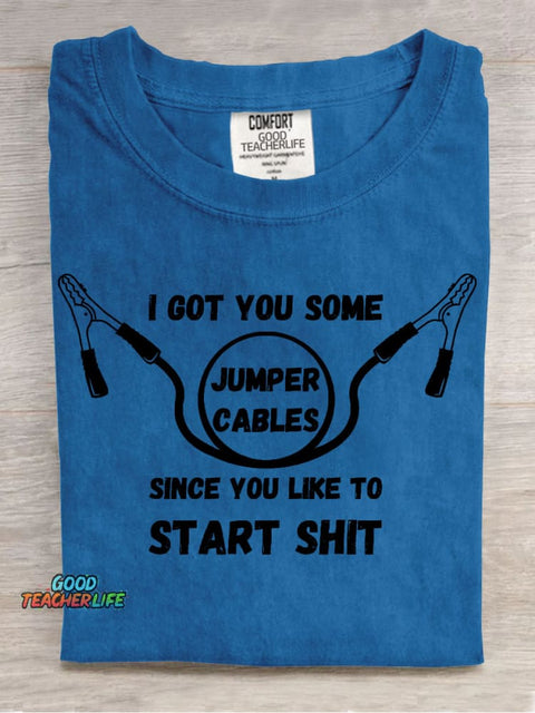 I Got You Some Jumper Cables Decorative Pattern T-shirt
