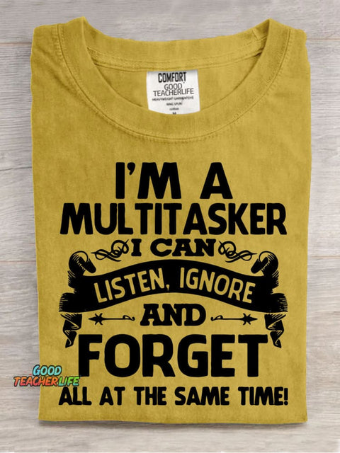 I'm A Multitasker Decorative Pattern T-shirt