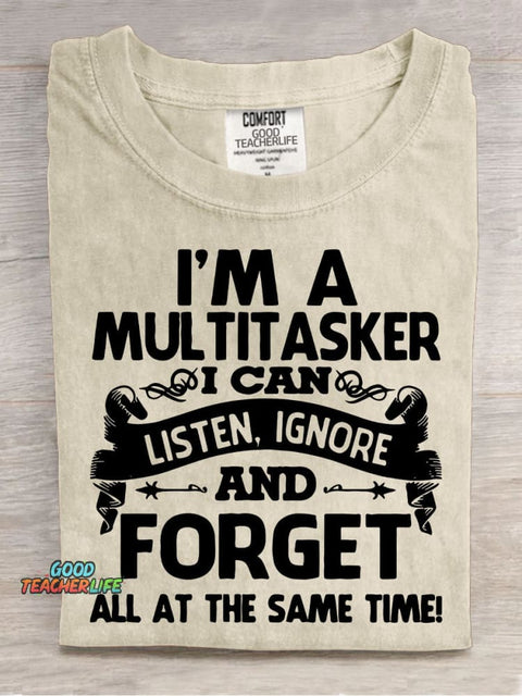 I'm A Multitasker Decorative Pattern T-shirt