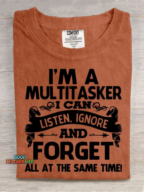 I'm A Multitasker Decorative Pattern T-shirt