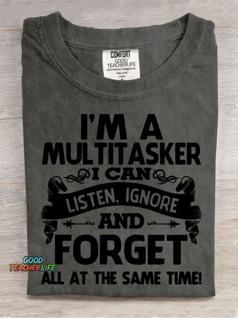 I'm A Multitasker Decorative Pattern T-shirt