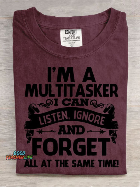 I'm A Multitasker Decorative Pattern T-shirt