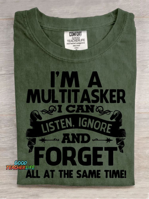 I'm A Multitasker Decorative Pattern T-shirt
