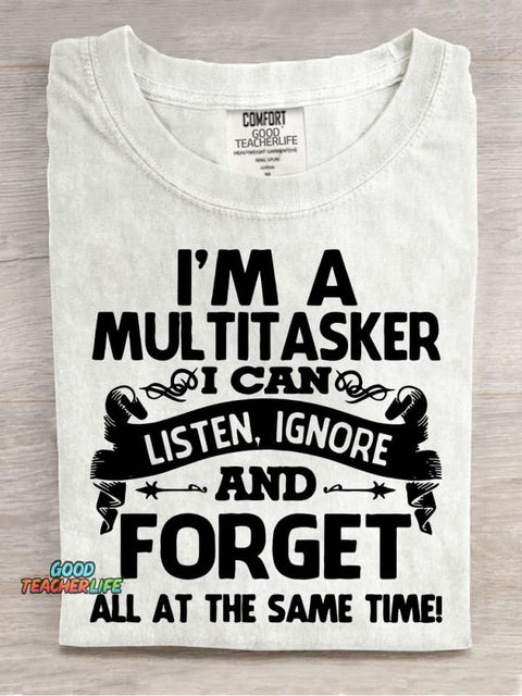 I'm A Multitasker Decorative Pattern T-shirt