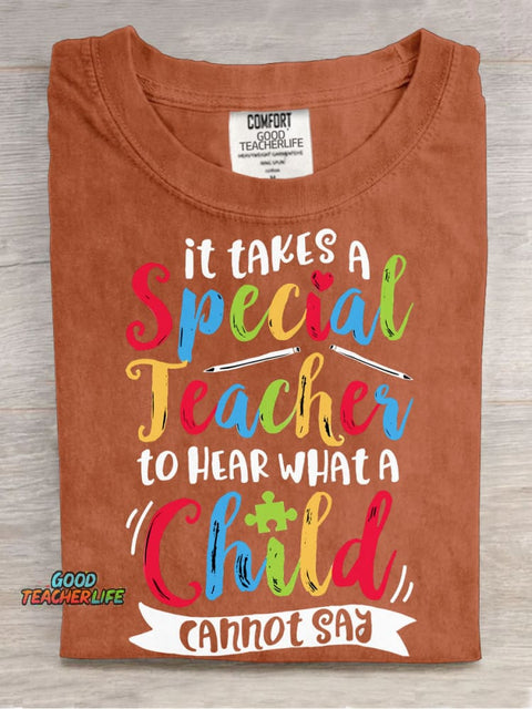 Teacher Hear Decorative Pattern T-shirt