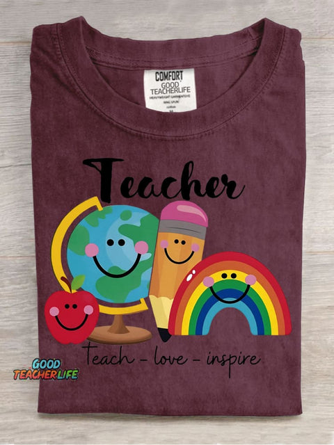 Teach Love Inspire Decorative Pattern T-shirt