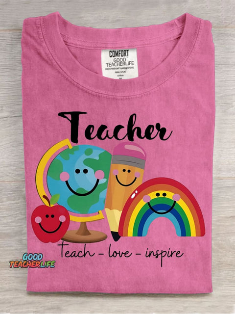 Teach Love Inspire Decorative Pattern T-shirt