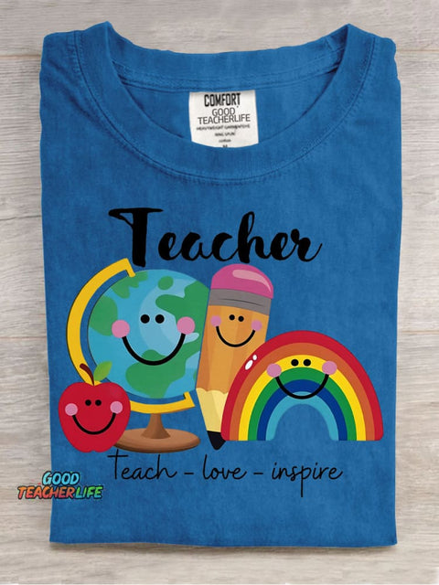 Teach Love Inspire Decorative Pattern T-shirt