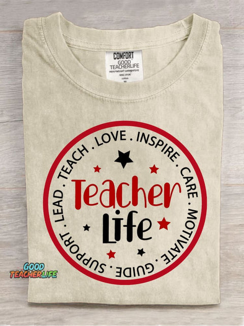 Teacher Life Decorative Pattern T-shirt