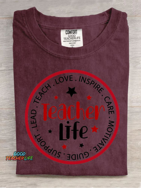 Teacher Life Decorative Pattern T-shirt