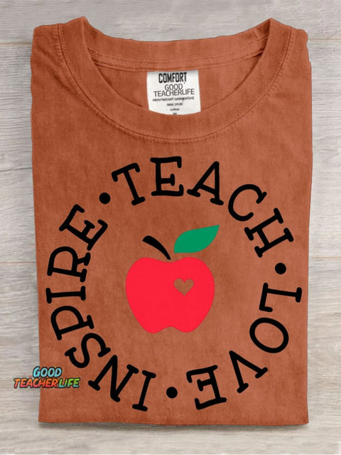 Teach Love Decorative Pattern T-shirt