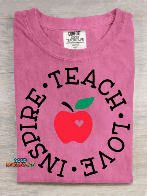 Teach Love Decorative Pattern T-shirt