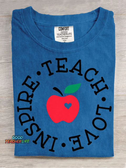 Teach Love Decorative Pattern T-shirt