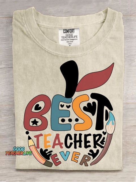 Best Teacher Ever Decorative Pattern T-shirt