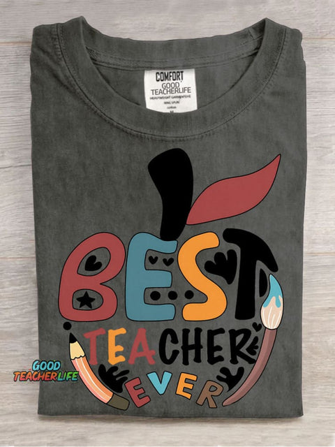 Best Teacher Ever Decorative Pattern T-shirt