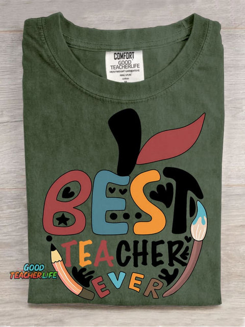 Best Teacher Ever Decorative Pattern T-shirt