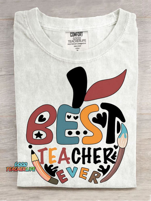 Best Teacher Ever Decorative Pattern T-shirt