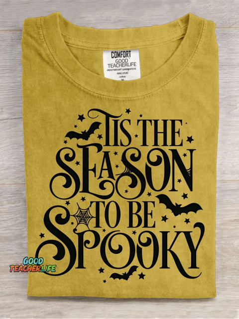 Season To Be Spooky Halloween Decorative Pattern T-shirt