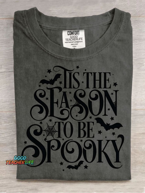 Season To Be Spooky Halloween Decorative Pattern T-shirt
