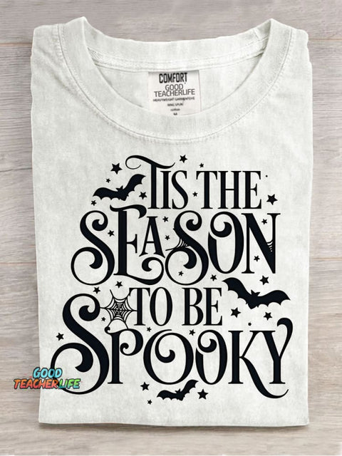 Season To Be Spooky Halloween Decorative Pattern T-shirt