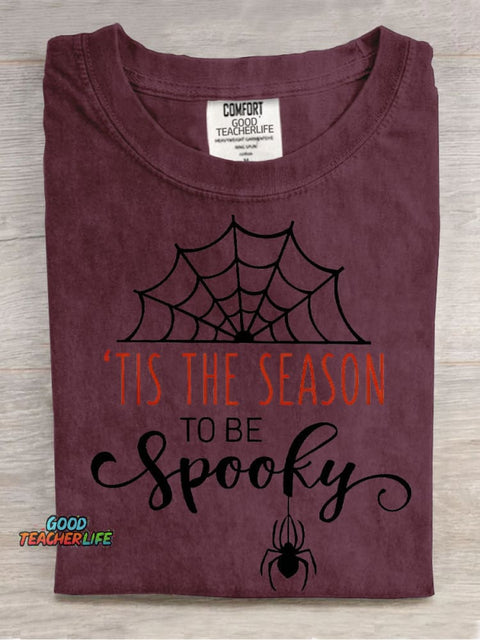 Spooky Season Halloween Decorative Pattern T-shirt