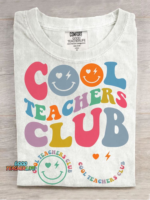 Gool Teachers Club Decorative Pattern T-shirt