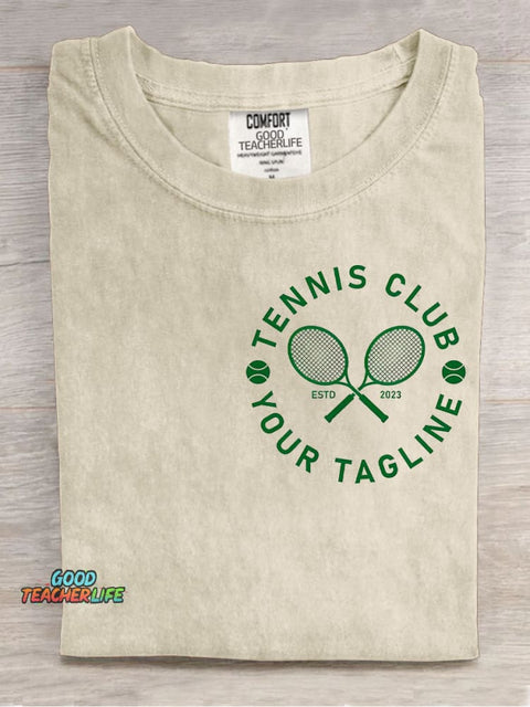 Tennis Club Decorative Pattern T-shirt