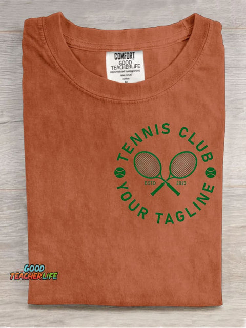 Tennis Club Decorative Pattern T-shirt