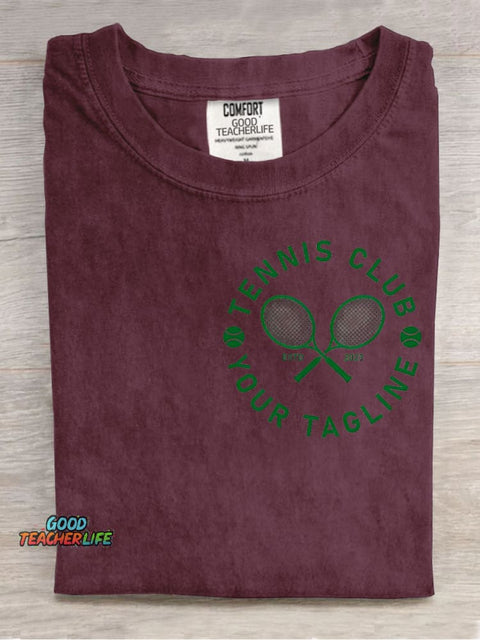Tennis Club Decorative Pattern T-shirt