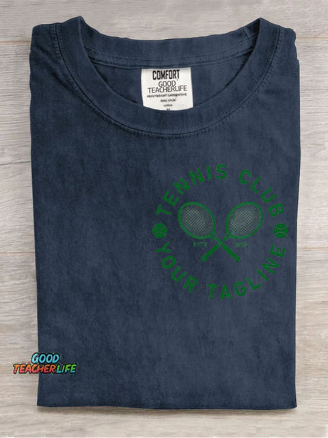 Tennis Club Decorative Pattern T-shirt