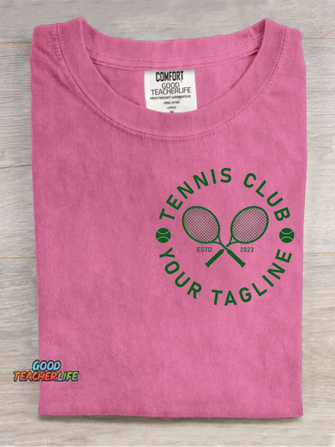 Tennis Club Decorative Pattern T-shirt
