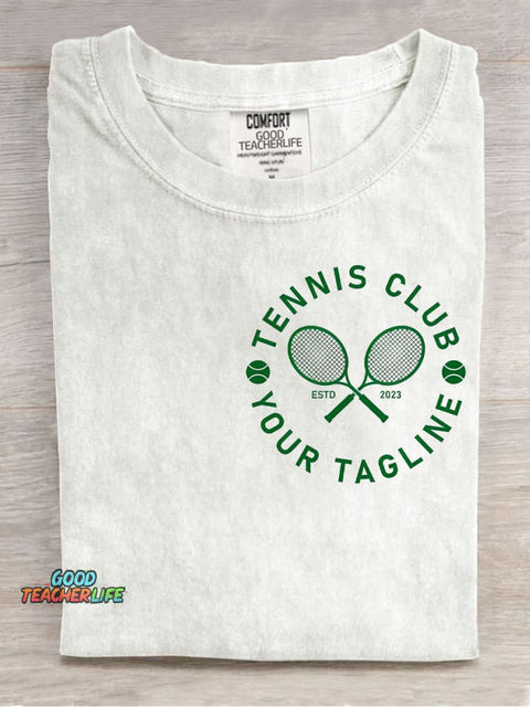 Tennis Club Decorative Pattern T-shirt