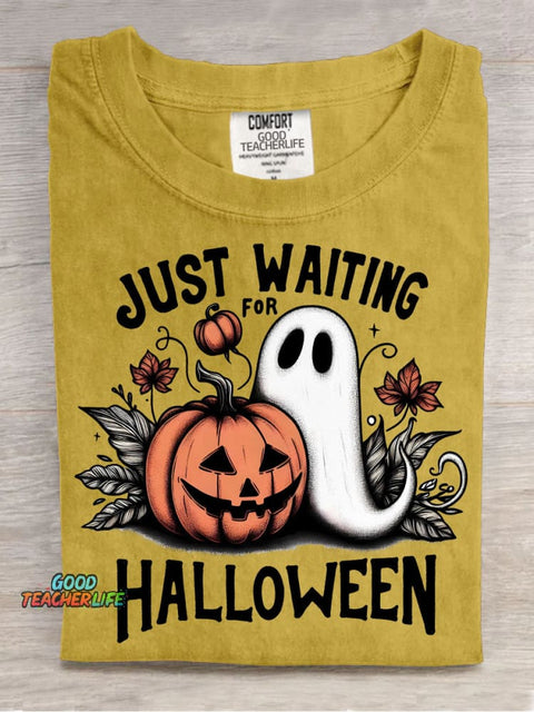 Just Waiting for Halloween Decorative Pattern T-shirt