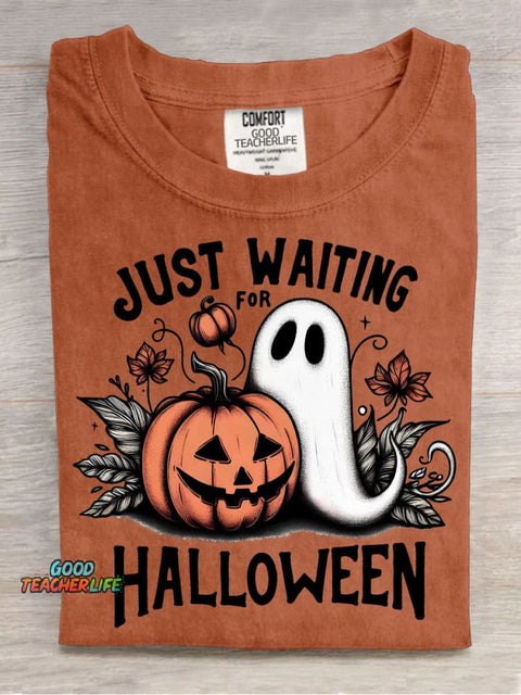 Just Waiting for Halloween Decorative Pattern T-shirt