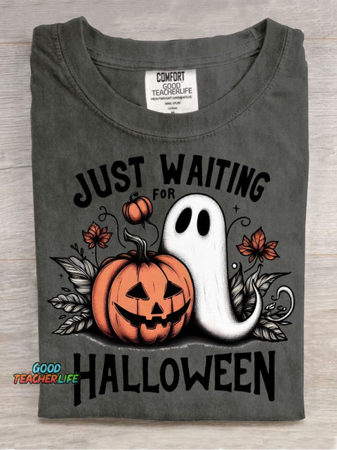 Just Waiting for Halloween Decorative Pattern T-shirt