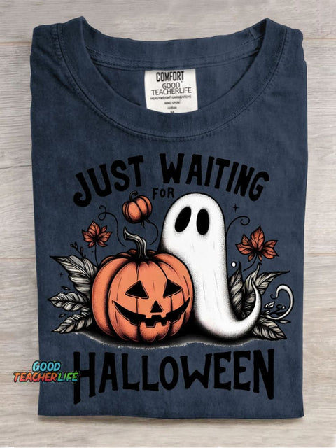 Just Waiting for Halloween Decorative Pattern T-shirt