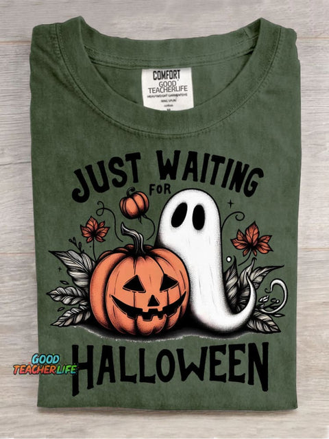 Just Waiting for Halloween Decorative Pattern T-shirt