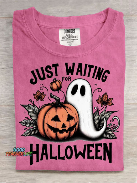 Just Waiting for Halloween Decorative Pattern T-shirt