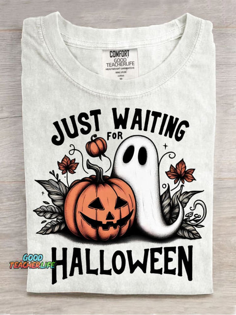 Just Waiting for Halloween Decorative Pattern T-shirt